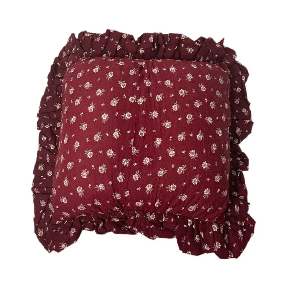 Floral Country Counted Cross Stitch Throw Pillow 17x17